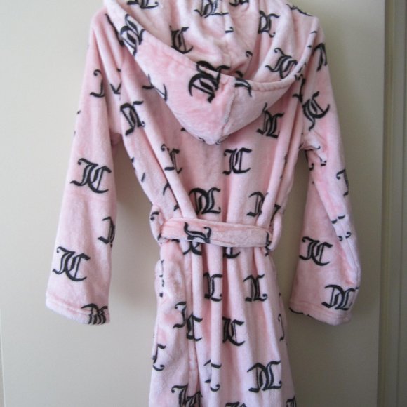Juicy Couture JC Pink Hooded Bath Robe Sleepwear Women - Picture 2 of 3
